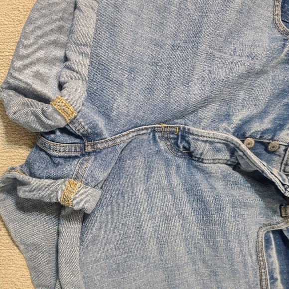 Old Navy denim jean shirts rolled hem 5 pocket mfg distressed size 20 - Picture 6 of 7